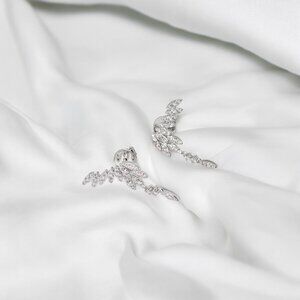 White Gold Winged Earrings